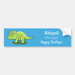Niedlicher Happy Green Triceratops Dinosaurier Car Autoaufkleber