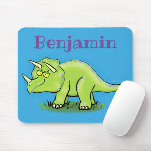 Niedlicher Happy Green Triceratops Dinosaurier Car Mousepad