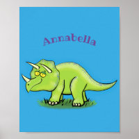 Niedlicher Happy Green Triceratops Dinosaurier Car