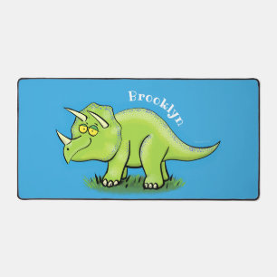 Niedlicher Happy Green Triceratops Dinosaurier Car Schreibtischunterlage