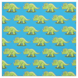 Niedlicher Happy Green Triceratops Dinosaurier Car Stoff