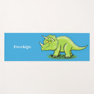 Niedlicher Happy Green Triceratops Dinosaurier Car Yogamatte
