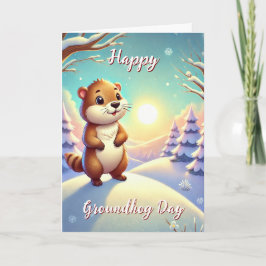 Niedlicher Happy Groundhog Day & History Card Stan Karte
