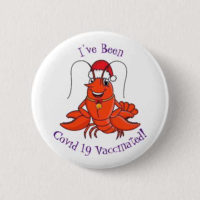 Niedlicher Happy Hummer mit Weihnachtshut Cartoon Button (Vorderseite)