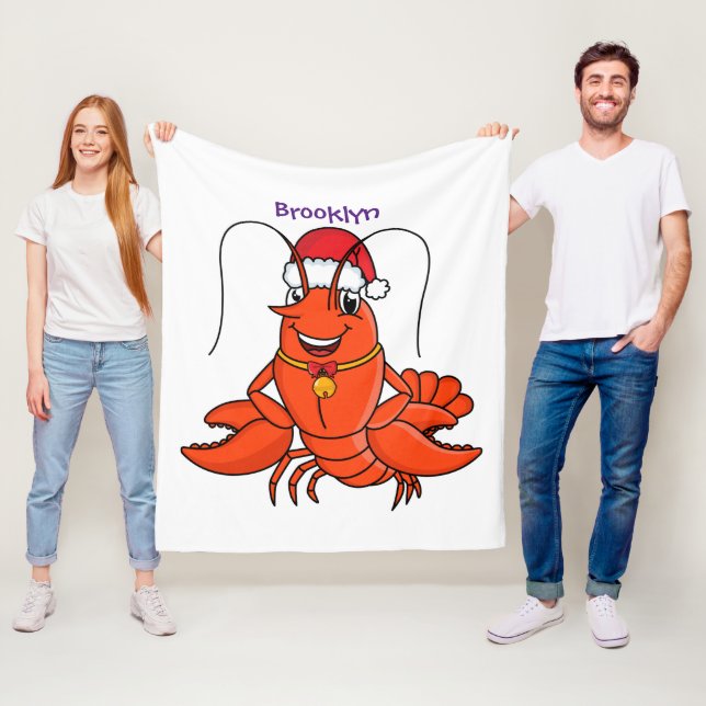 Niedlicher Happy Hummer mit Weihnachtshut Cartoon Fleecedecke (Beispiel)