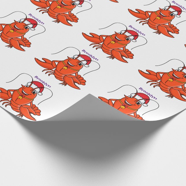 Niedlicher Happy Hummer mit Weihnachtshut Cartoon Geschenkpapier (Ecke)