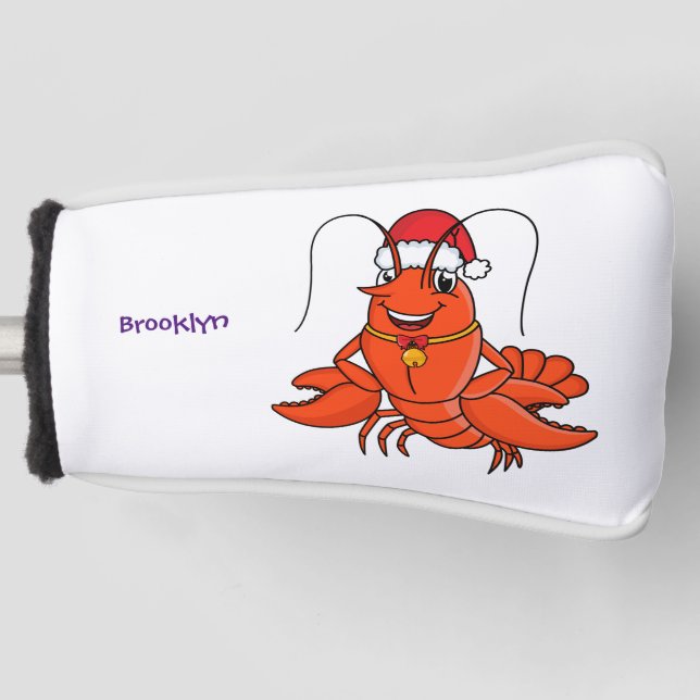 Niedlicher Happy Hummer mit Weihnachtshut Cartoon Golf Headcover (Vorderseite)