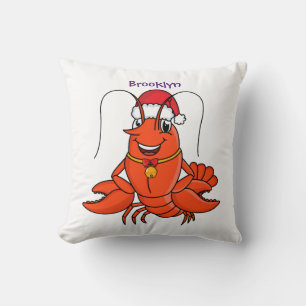 Niedlicher Happy Hummer mit Weihnachtshut Cartoon Kissen