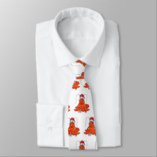 Niedlicher Happy Hummer mit Weihnachtshut Cartoon Krawatte