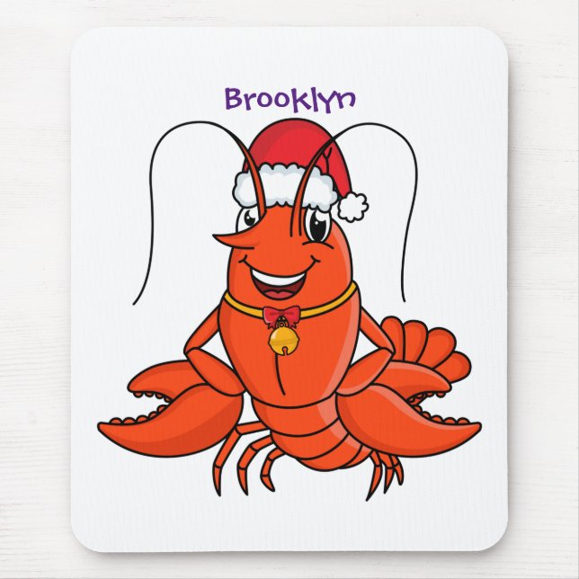 Niedlicher Happy Hummer mit Weihnachtshut Cartoon Mousepad (Vorne)