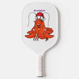 Niedlicher Happy Hummer mit Weihnachtshut Cartoon Pickleball Schläger