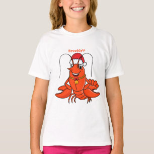 Niedlicher Happy Hummer mit Weihnachtshut Cartoon T-Shirt