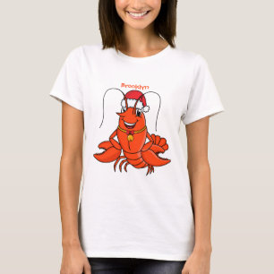 Niedlicher Happy Hummer mit Weihnachtshut Cartoon T-Shirt
