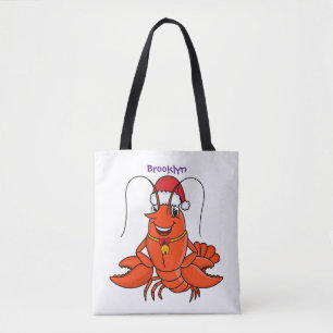 Niedlicher Happy Hummer mit Weihnachtshut Cartoon Tasche