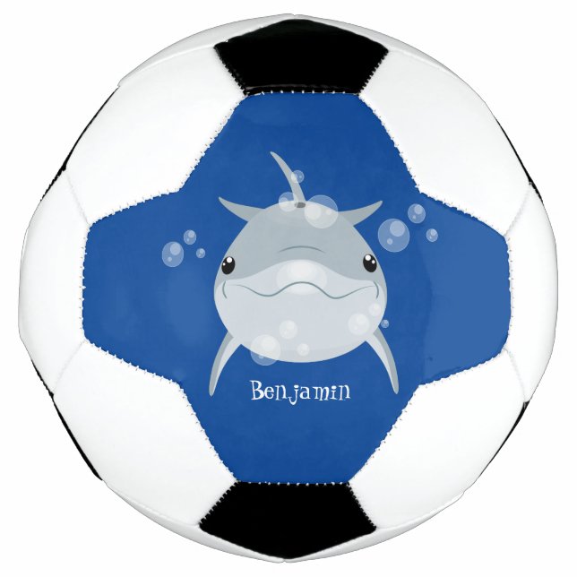 Niedlicher Happy-Kawaii-Delphin-Cartoon Fußball (Vorderseite)