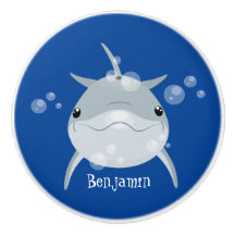 Niedlicher Happy-Kawaii-Delphin-Cartoon