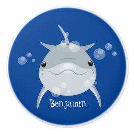 Niedlicher Happy-Kawaii-Delphin-Cartoon Keramikknauf