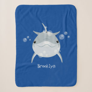 Niedlicher Happy-Kawaii-Delphin-Cartoon Sherpadecke