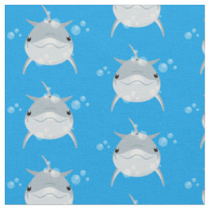 Niedlicher Happy-Kawaii-Delphin-Cartoon Stoff