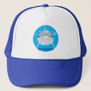 Niedlicher Happy-Kawaii-Delphin-Cartoon Truckerkappe
