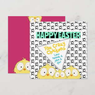 Niedlicher "Happy Oaster You Crazy Chickens" Feiertagskarte