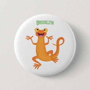 Niedlicher Happy-Orange-Tänzer Button