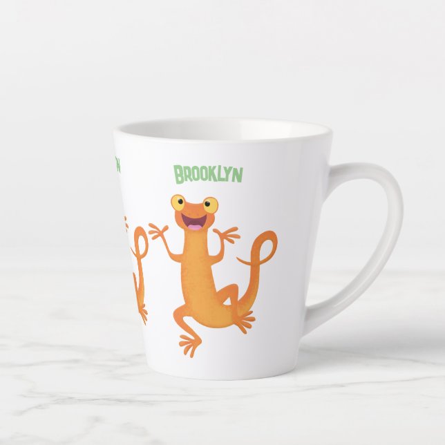 Niedlicher Happy-Orange-Tänzer Milchtasse (Rechts)