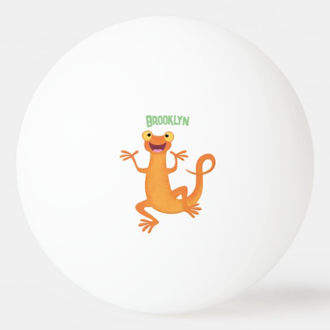 Niedlicher Happy-Orange-Tänzer Tischtennisball (Vorderseite)