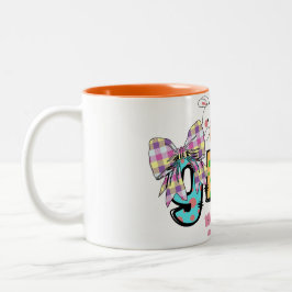Niedlicher Happy Osterbunny Gigma Oma und Grandad Zweifarbige Tasse