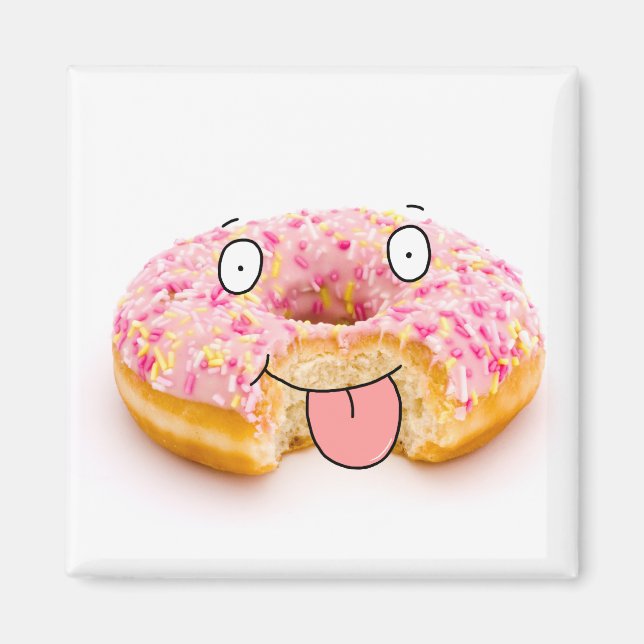 Niedlicher Happy-Pink-Donnut-Magnet Magnet (Vorne)