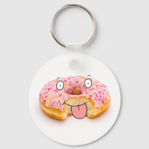Niedlicher Happy-Pink-Donnut-Schlüsselanhänger Schlüsselanhänger