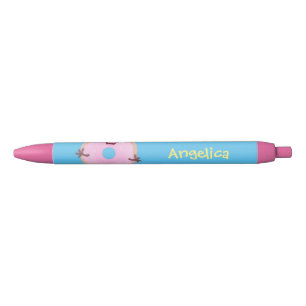 Niedlicher Happy-Pink-Glattleder-Donut-Cartoon Kugelschreiber