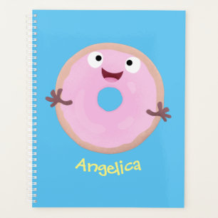 Niedlicher Happy-Pink-Glattleder-Donut-Cartoon Planer