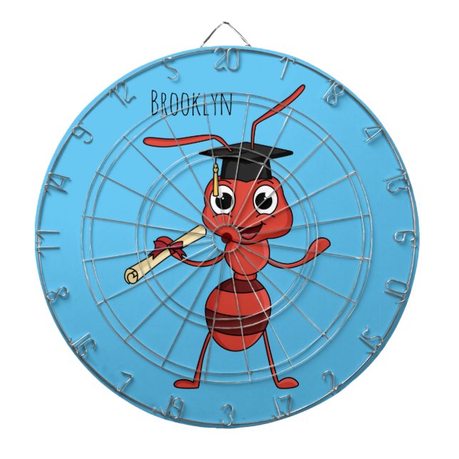 Niedlicher Happy Red Ameise Cartoon Dartscheibe (vorne)