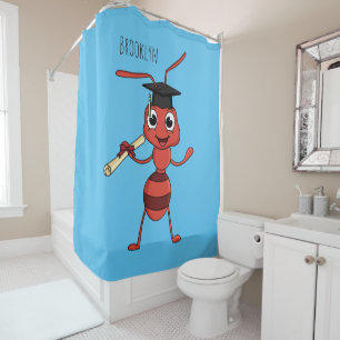 Niedlicher Happy Red Ameise Cartoon Duschvorhang