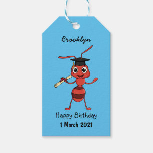 Niedlicher Happy Red Ameise Cartoon Geschenkanhänger