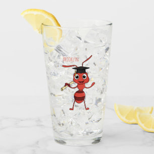 Niedlicher Happy Red Ameise Cartoon Glas