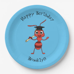 Niedlicher Happy Red Ameise Cartoon Pappteller