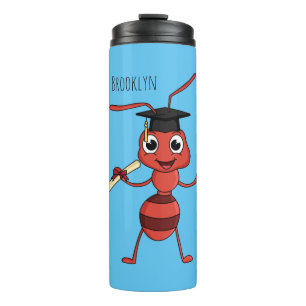 Niedlicher Happy Red Ameise Cartoon Thermosbecher