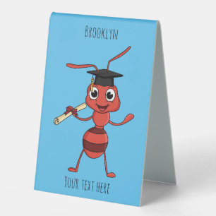 Niedlicher Happy Red Ameise Cartoon Tischaufsteller