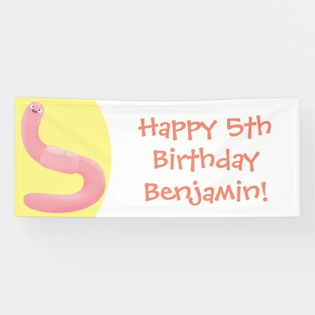 Niedlicher Happy-Rosa-Cartoon Banner (Horizontal)