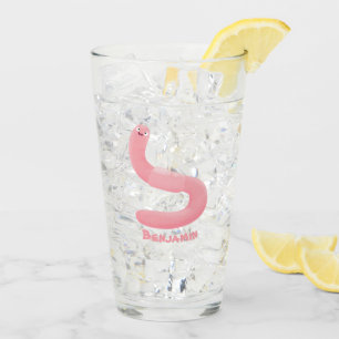 Niedlicher Happy-Rosa-Cartoon Glas