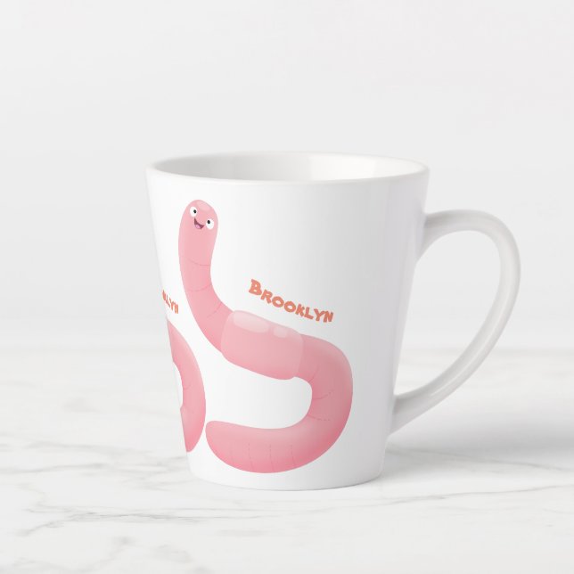Niedlicher Happy-Rosa-Cartoon Milchtasse (Rechts)