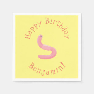 Niedlicher Happy-Rosa-Cartoon Serviette