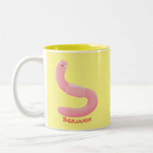 Niedlicher Happy-Rosa-Cartoon Zweifarbige Tasse