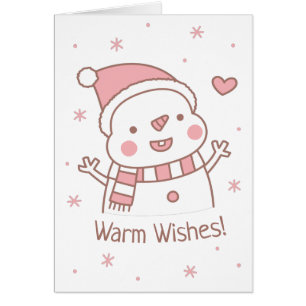 Niedlicher Happy Snowman mit Scarf, warme Wünsche