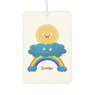 Niedlicher Happy Sun Cloud Regenbogen Cartoon Autolufterfrischer