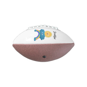 Niedlicher Happy Sun Cloud Regenbogen Cartoon Football
