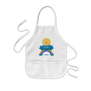 Niedlicher Happy Sun Cloud Regenbogen Cartoon Kinderschürze