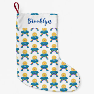 Niedlicher Happy Sun Cloud Regenbogen Cartoon Kleiner Weihnachtsstrumpf